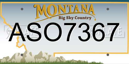 ASO7367 Montana License Plate