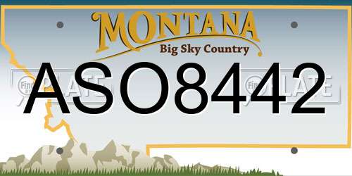 ASO8442 Montana License Plate