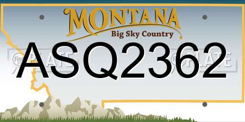 ASQ2362 Montana License Plate