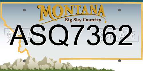 ASQ7362 Montana License Plate