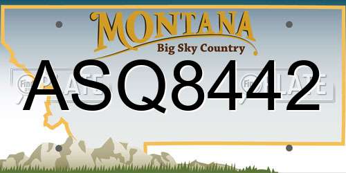 ASQ8442 Montana License Plate