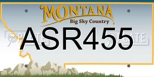 ASR455 Montana License Plate
