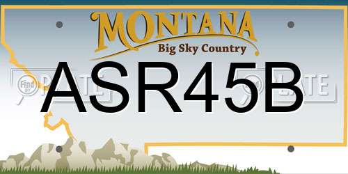 ASR45B Montana License Plate