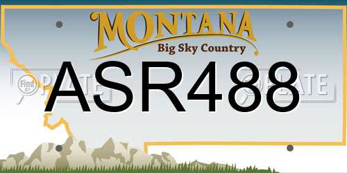 ASR488 Montana License Plate