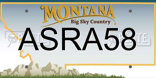 ASRA58 Montana License Plate
