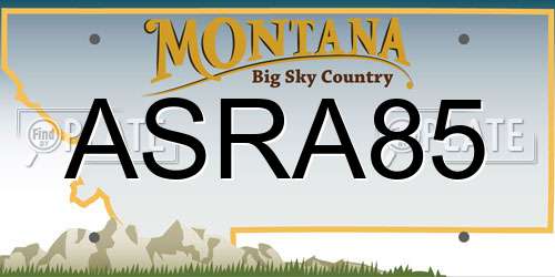 ASRA85 Montana License Plate
