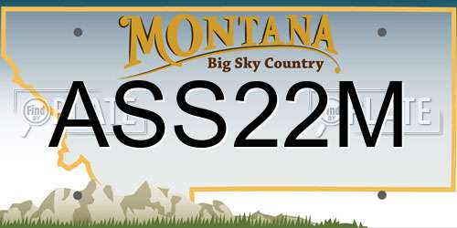 ASS22M Montana License Plate