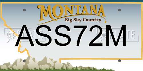 ASS72M Montana License Plate