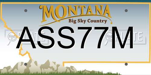 ASS77M Montana License Plate