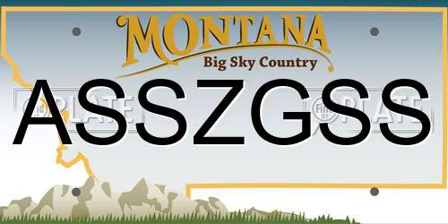ASSZGSS Montana License Plate