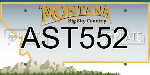 AST552 Montana License Plate