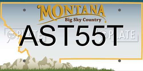 AST55T Montana License Plate