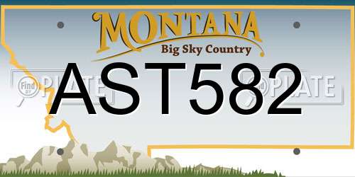 AST582 Montana License Plate