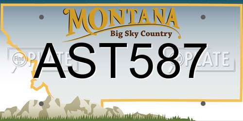 AST587 Montana License Plate