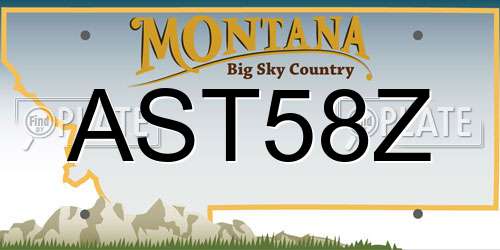 AST58Z Montana License Plate