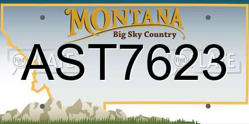 AST7623 Montana License Plate