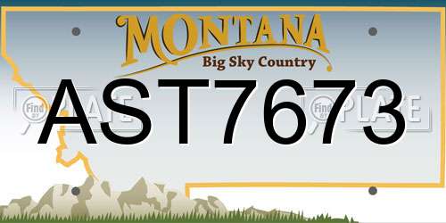 AST7673 Montana License Plate