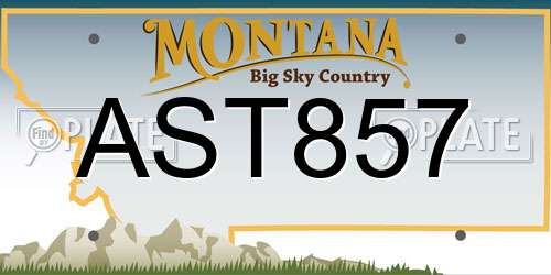 AST857 Montana License Plate