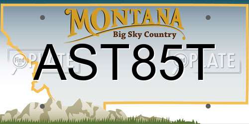 AST85T Montana License Plate