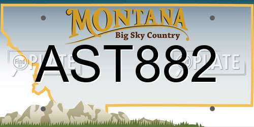 AST882 Montana License Plate