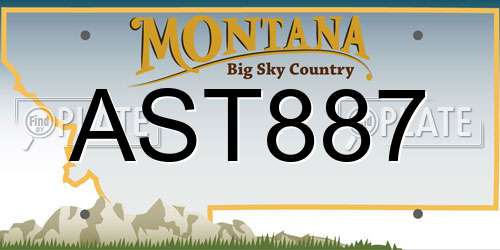 AST887 Montana License Plate