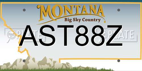 AST88Z Montana License Plate