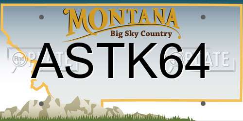 ASTK64 Montana License Plate