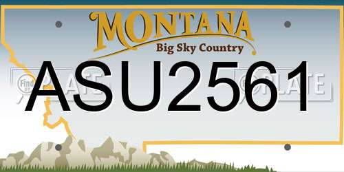 ASU2561 Montana License Plate