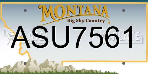ASU7561 Montana License Plate