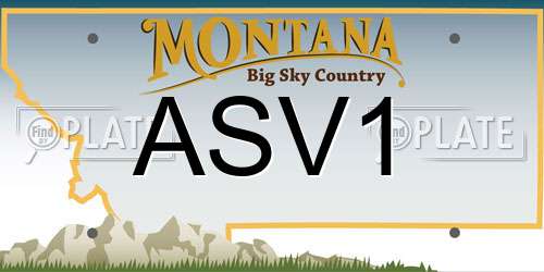 ASV1 Montana License Plate