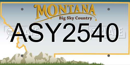 ASY2540 Montana License Plate