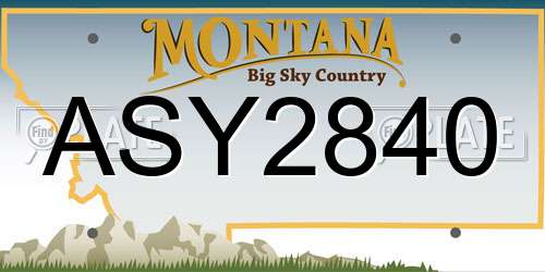 ASY2840 Montana License Plate