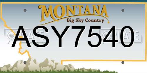 ASY7540 Montana License Plate