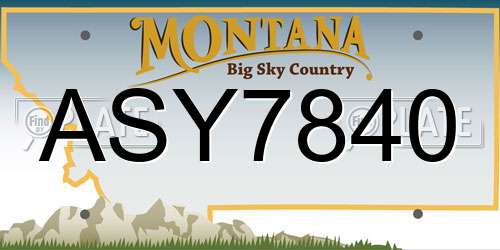 ASY7840 Montana License Plate