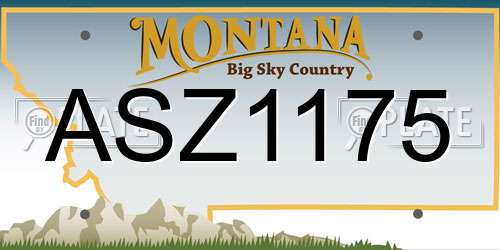ASZ1175 Montana License Plate