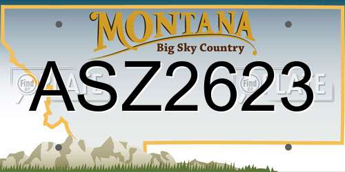 ASZ2623 Montana License Plate
