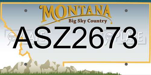 ASZ2673 Montana License Plate