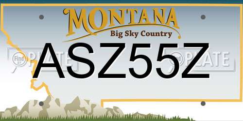 ASZ55Z Montana License Plate