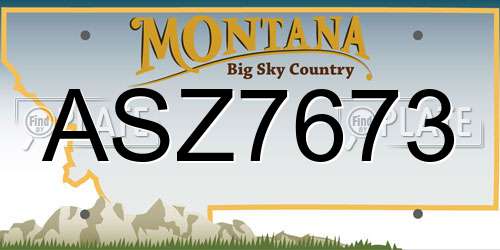 ASZ7673 Montana License Plate