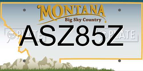ASZ85Z Montana License Plate