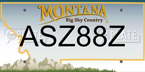 ASZ88Z Montana License Plate