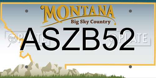 ASZB52 Montana License Plate