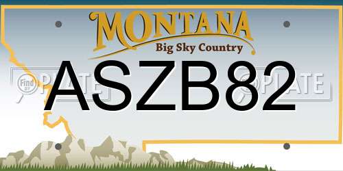 ASZB82 Montana License Plate