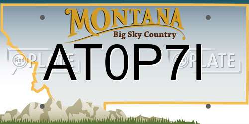 AT0P7I Montana License Plate