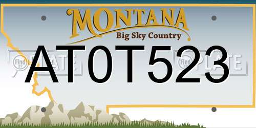 AT0T523 Montana License Plate