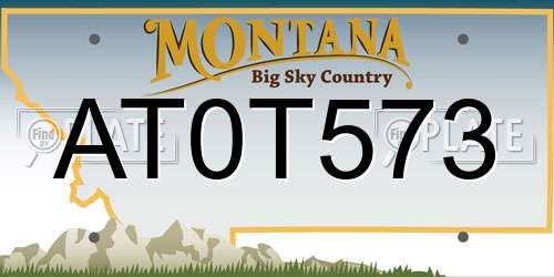 AT0T573 Montana License Plate