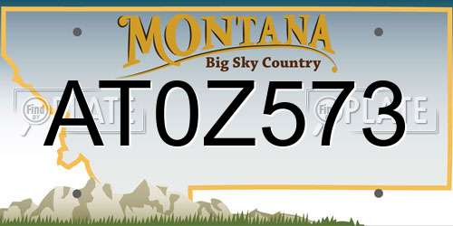 AT0Z573 Montana License Plate