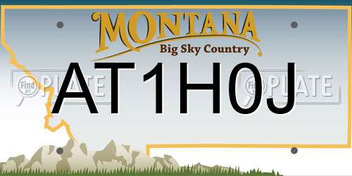 AT1H0J Montana License Plate