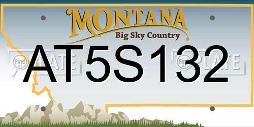AT5S132 Montana License Plate