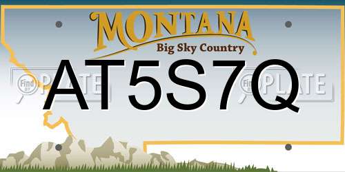 AT5S7Q Montana License Plate